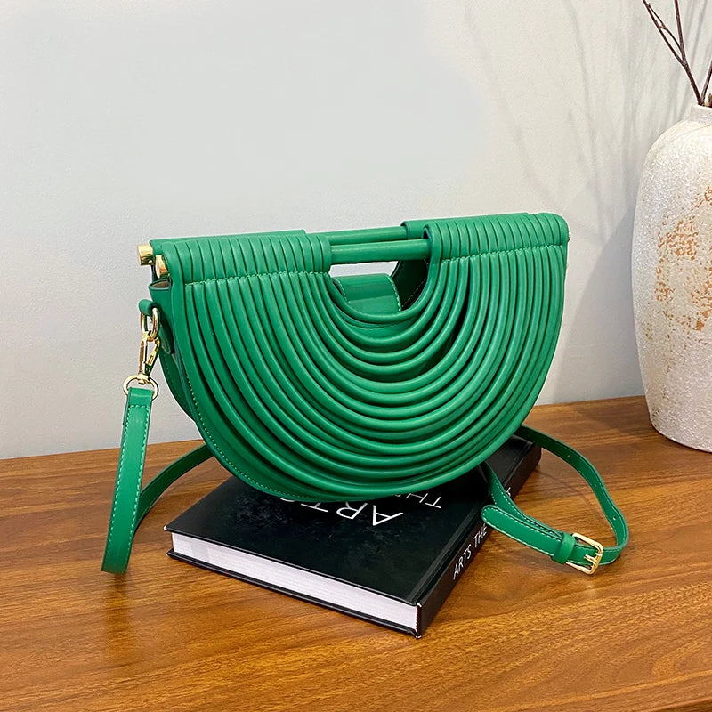 Luxury Evening Clutch Purses For Women 2026 Golden Noodle Half Moon Crossbody Bag Wedding Dinner Party Luxury Designer Handbags