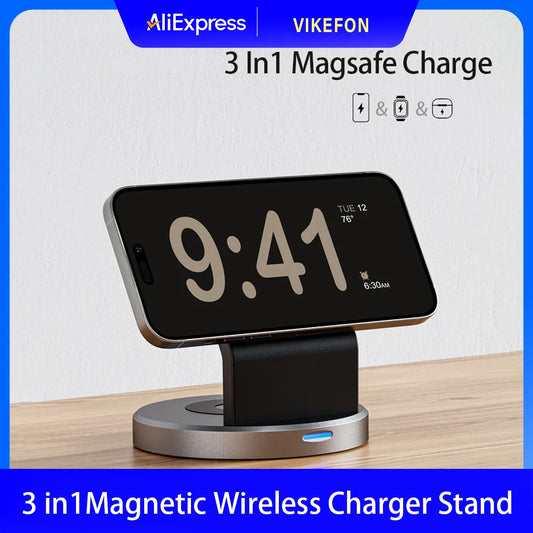 Wireless Charger Stand PFor iPhone 17 16 15 14 13 12 Pro Max Apple Watch 8 7 6 AirpodsMagnetic ad Fast Charging Station Dock