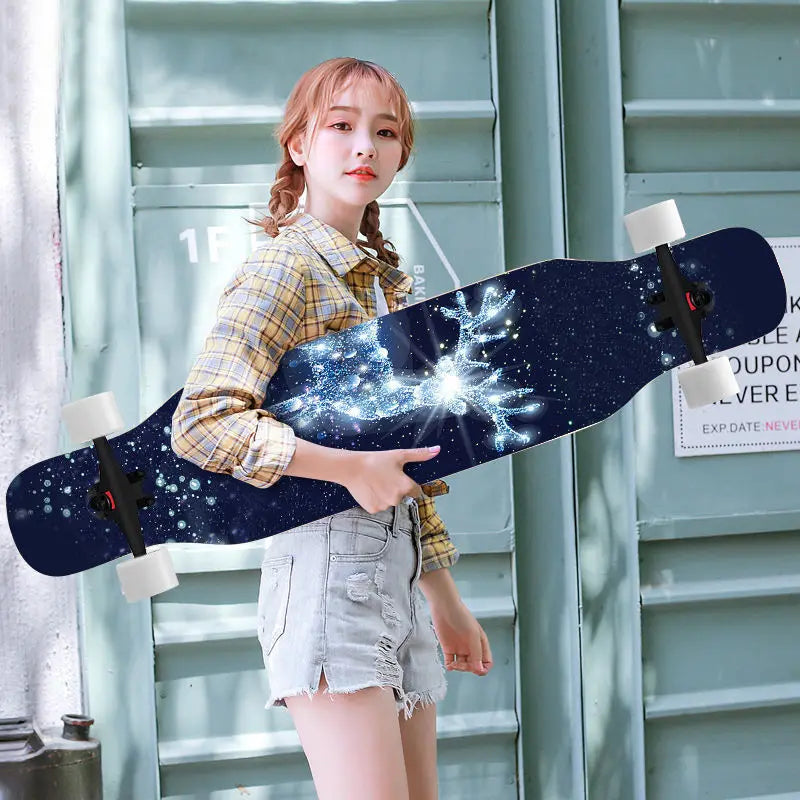 Beginner skateboard, longboard, women’s and men’s adult and student cruiser board, dance board, four‑wheel skateboard for teens