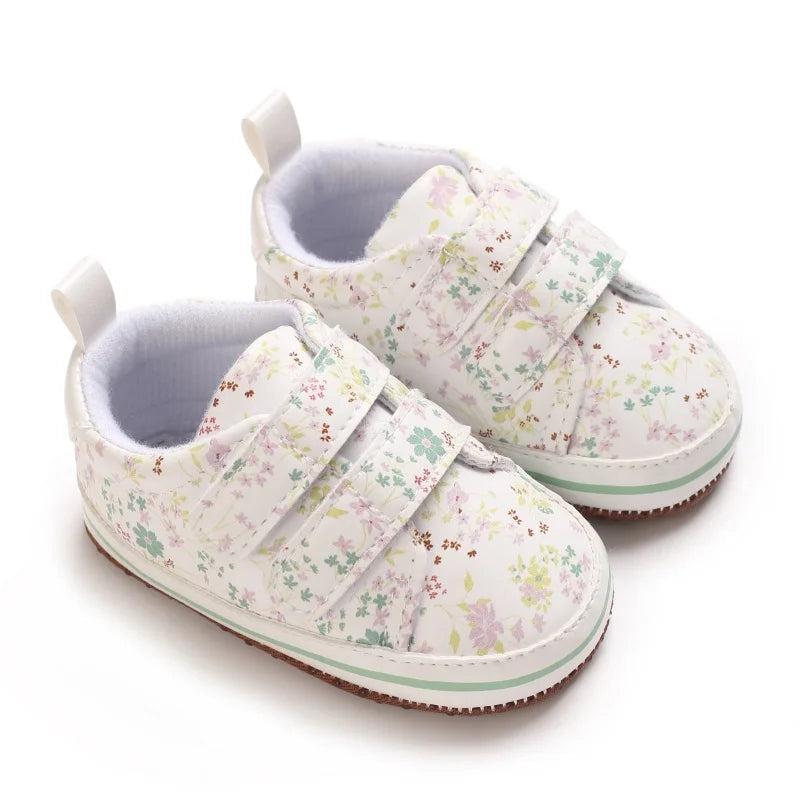 Baby Learning Walk Shoes, Cute Printed & Bow Sneakers, Soft Sole Casual Footwear for Infants 0-18M
