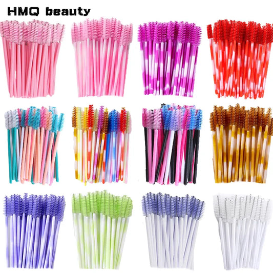 50pcs Eyelash Brushes Reusable Mascara Wands Applicator Spoolers for False EyeLashes Extension Women Lashes Cosmetic Supplies