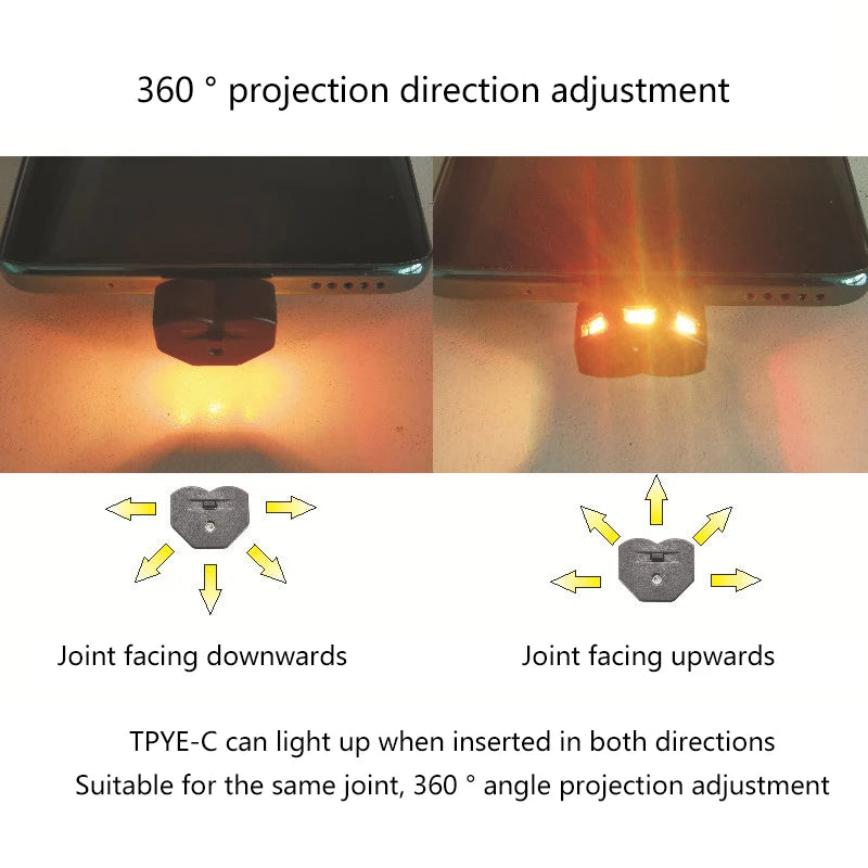 Mini TYPE-C LED Car Light Ambient Night Light Decorative Neon Lamp Auto Interior Atmosphere Emergency RGB