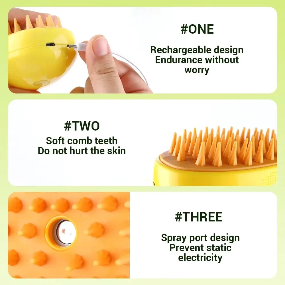 Remove Pet Hairs Brush for Combing Dogs Electric Spray Massage Long Hair Cat Dog Brush Fur Brush Cleaning Animal Hairs