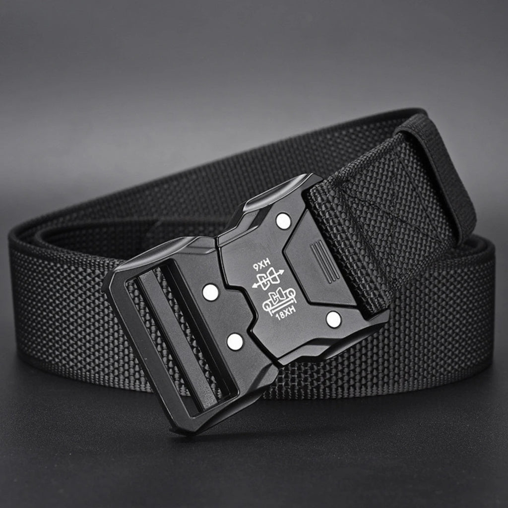 Red Ears Plastic Buckle Tactical Belt Men'S Multifunctional Military Fan Canvas Belt Outdoor Faux Nylon Training Waist Belt