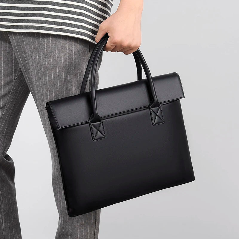 14-inch Laptop Bag Unisex Lightweight Business Commuter Computer Bag Water-Resistant PU Women's Briefcase Essential Holiday Gift