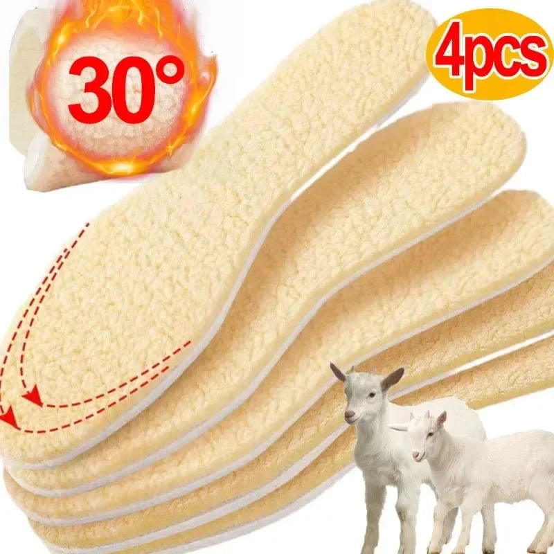 Natural lamb fleece insoles men women Winter keep warm insole soft wool thicken shoepad cashmere shoes insert thermal shoe pads