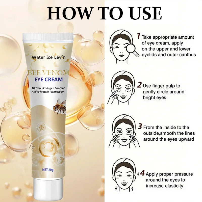 Bee Venom Eye Cream 10X Collagen - Intense Firming & Hydration, Fast Absorption, Non-Greasy, Winter Renewal Care, All Skin Types