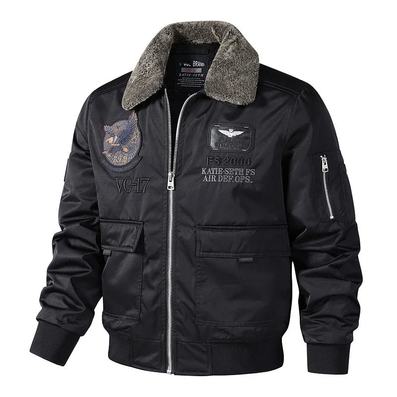 Military Air Force Flight  Bomber Jacket Men Fashion Aviator fur colloar Jacket New In Outerwears Autumn winter Jackets For Men