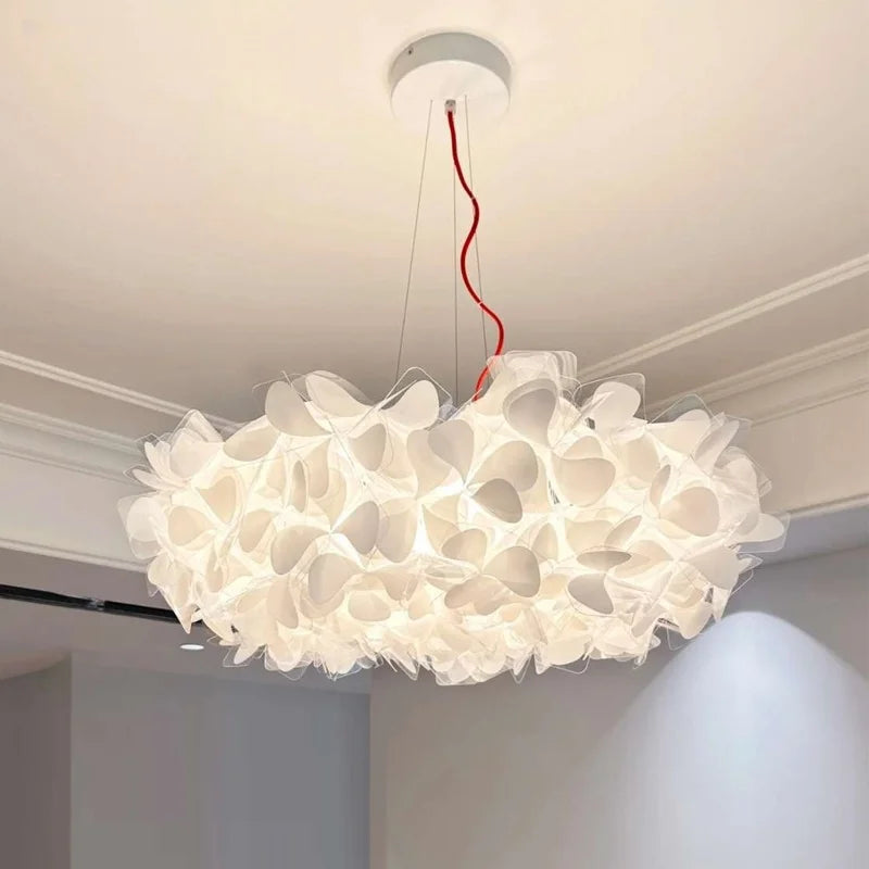 Nordic flower Petal Ceiling Chandelier Mama Non Mama Suspension lamp for Living Room Bedroom Restaurant art colorful cloud lamp