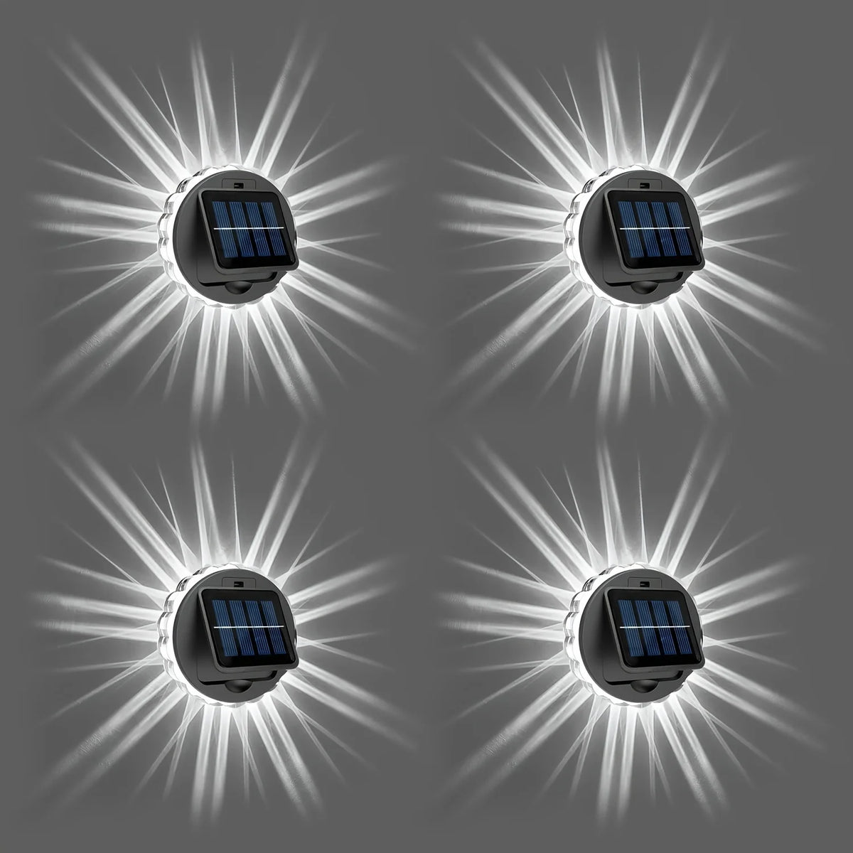 4 Packs Waterproof LED Decorative Light Outdoor Solar Stairs Lights for Wall Garden Yard Patio Pool Pathway Outside Solar Lamp