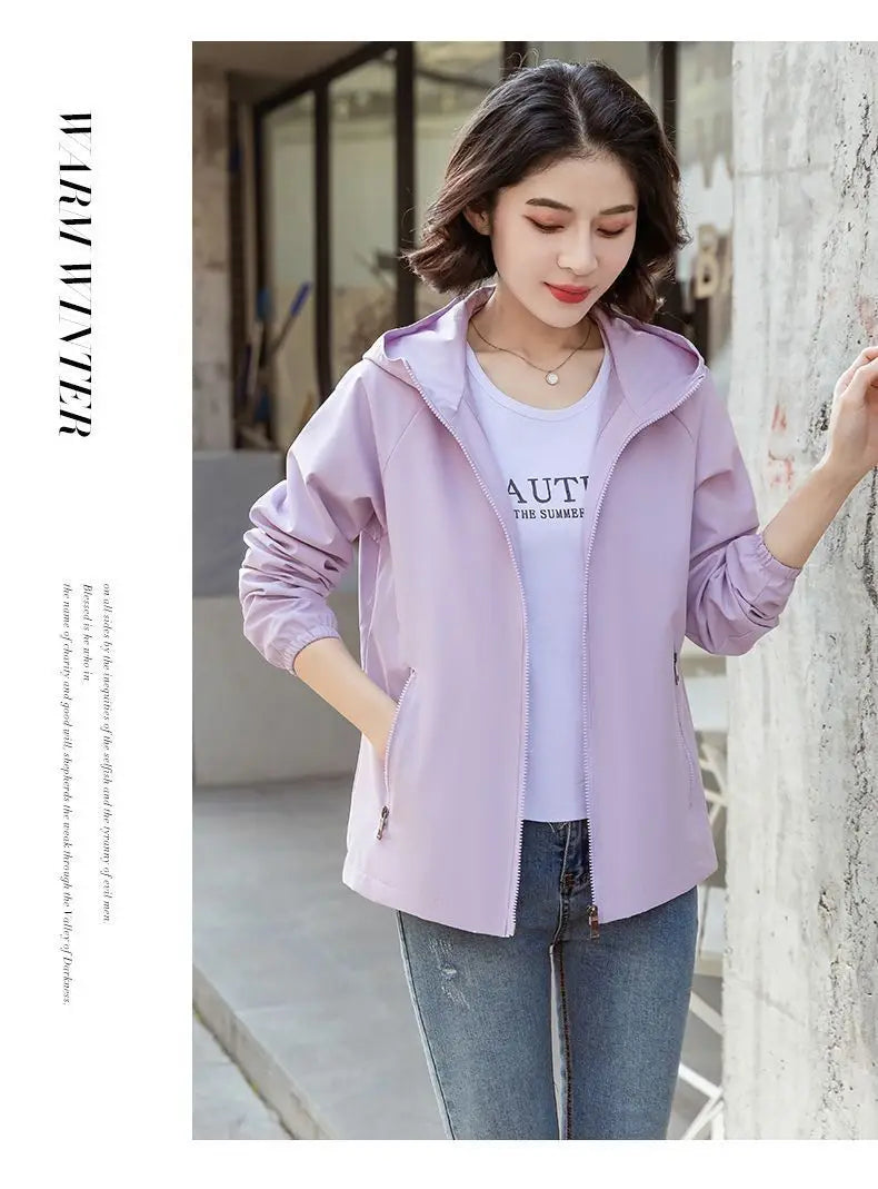 2025 New Oversize Women'S Jackets Large Size Spring Autumn Women Trench Coats Hooded Windbreaker Short Loose Coat Women Outwear