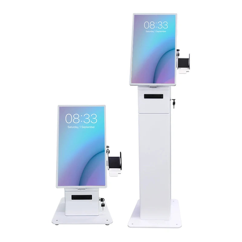 15.6 21.5 24 27 32 Inch Floor Standing/Wall Mounted Self-Service Payment Kiosk With QR Code Scanner 80mm Thermal Printer