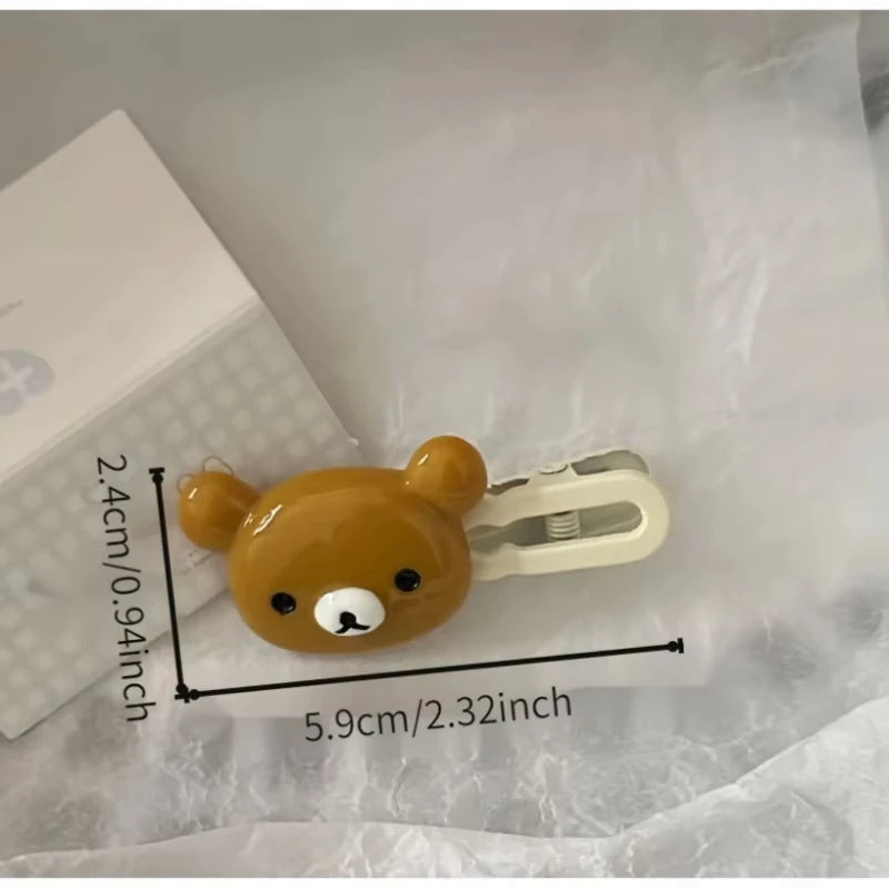 2Pcs/Set Cute Bear Hairpins Set Women Forehead Head Side Bangs Hairpin Children Headdress Girls Hair Accessories