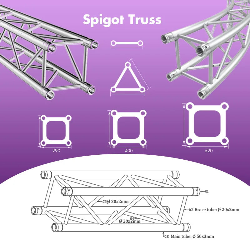 Stage lighting truss display 290 * 290 truss bracket Stage lighting totem truss