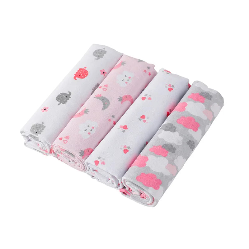 New Colors Cotton Baby Blanket Newborn 76x76cm Baby Bedsheet Supersoft Flannel Diapers New Born Blanket Swaddle 4pcs/pack