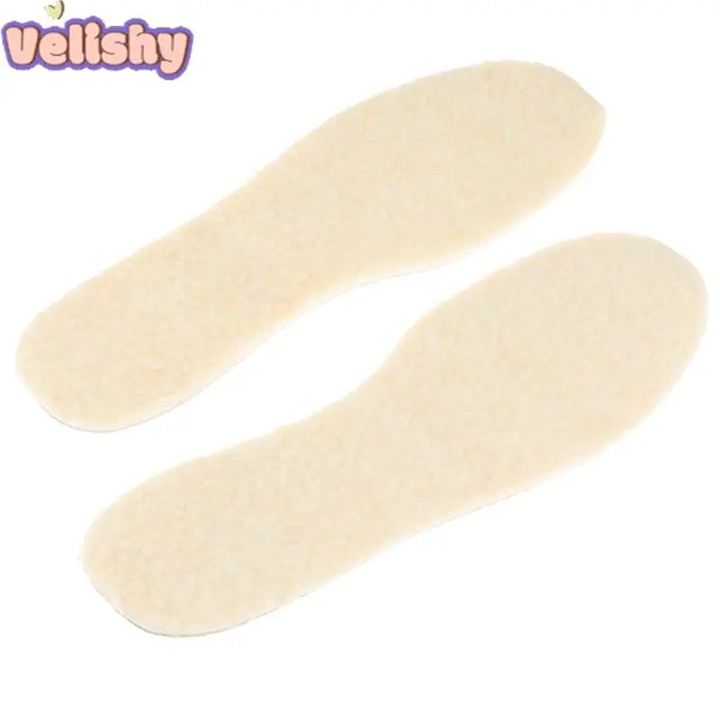 1 Pair Of Aluminum Foil Lamb Wool Insoles For Winter Warm Moisture-Proof Soft Sweat-Absorbing Breathable Plus Velvet Insoles