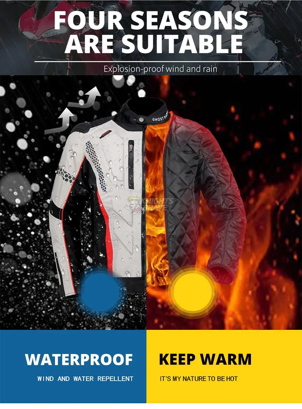 Waterproof Motorcycle Jacket Men Blouson Moto Autumn Winter Cold-proof Motocross Motorbike Riding Clothing Motorcycle Equipment