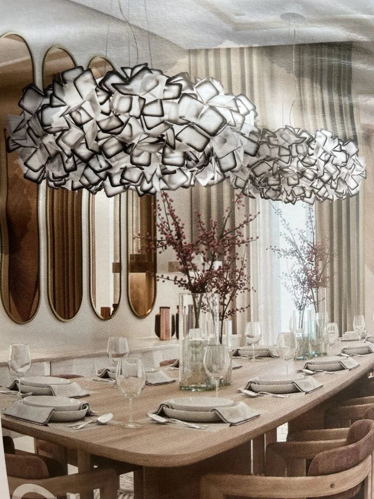 Nordic flower Petal Ceiling Chandelier Mama Non Mama Suspension lamp for Living Room Bedroom Restaurant art colorful cloud lamp