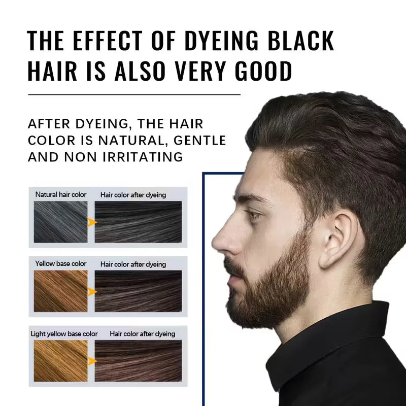 200ml Natural Permanent Beard Dye Shampoo Long Lasting Beard Coloring For Men Removal White Grey Hair Color Cover Beard Care