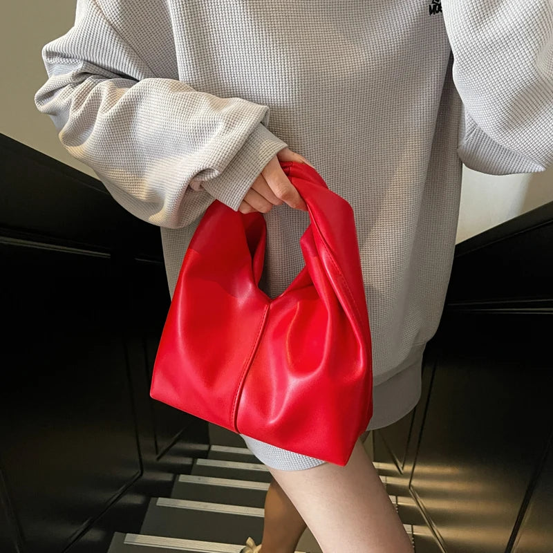 LEFTSIDE Design Small PU Leather Shoulder Bag For Women 2025 New Trend Fashion Y2K Handbags and Purses Females Bucket Bag