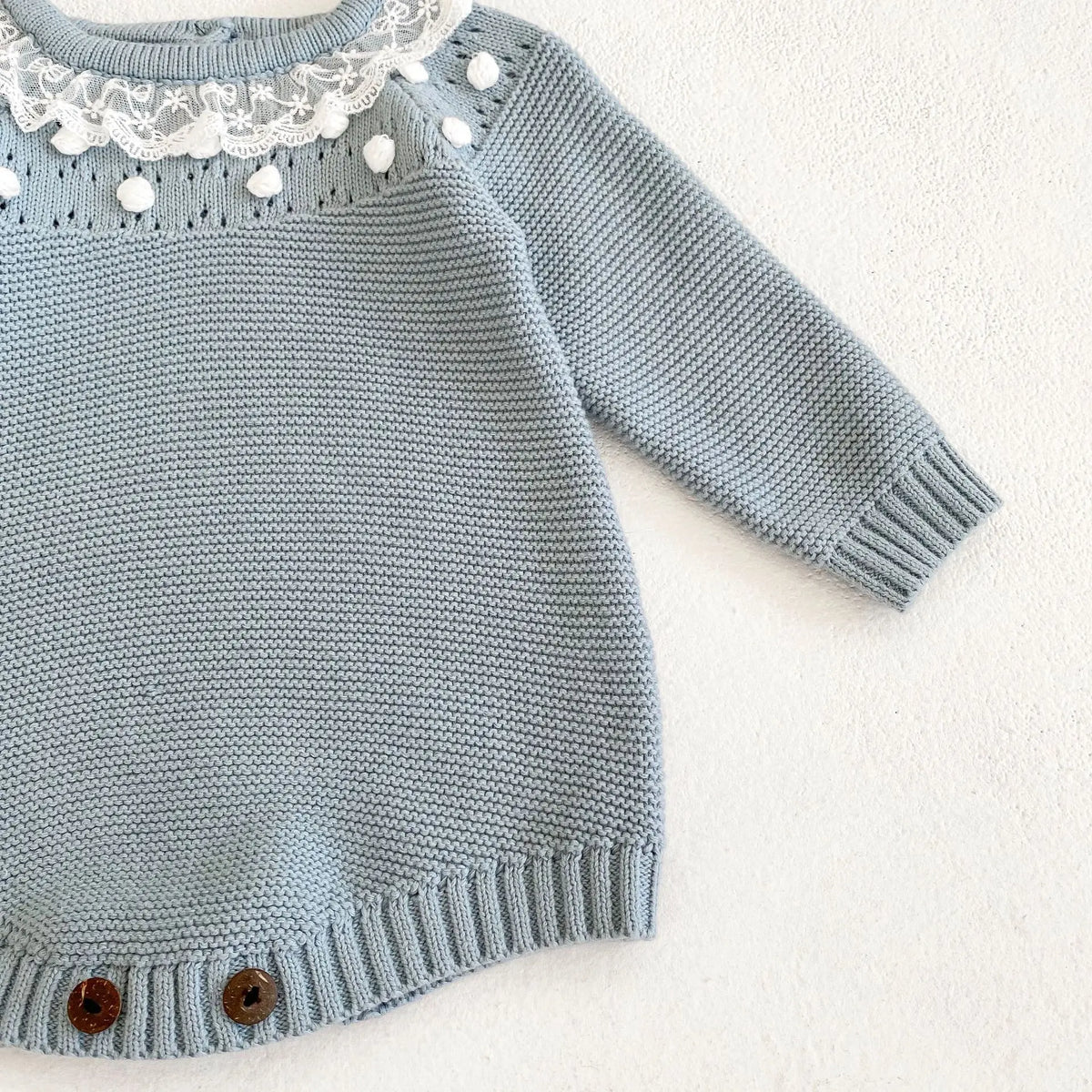 0-24M Baby Girl Romper Knit New Newborn Lace Warm Long Sleeve Jumpsuit Infant Princess Party Romper Toddler Fall Spring Clothing