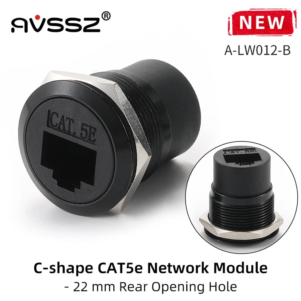 AVSSZ CAT6A CAT6 RJ45 Network Cable Connectors Metal Data Signal Adapter Computer Data Module Mounting Size 22m