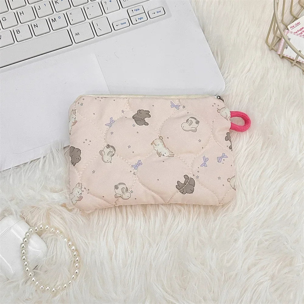 Women Mini Makeup Handbags Wallet Pouch Bag Cute Cartoon Small Travel Cosmetic Lipstick Earphone Card Portable Storage Bag Purse