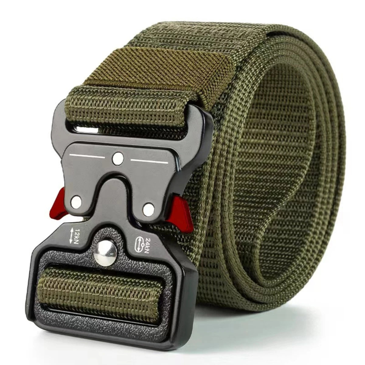 Red Ears Plastic Buckle Tactical Belt Men'S Multifunctional Military Fan Canvas Belt Outdoor Faux Nylon Training Waist Belt