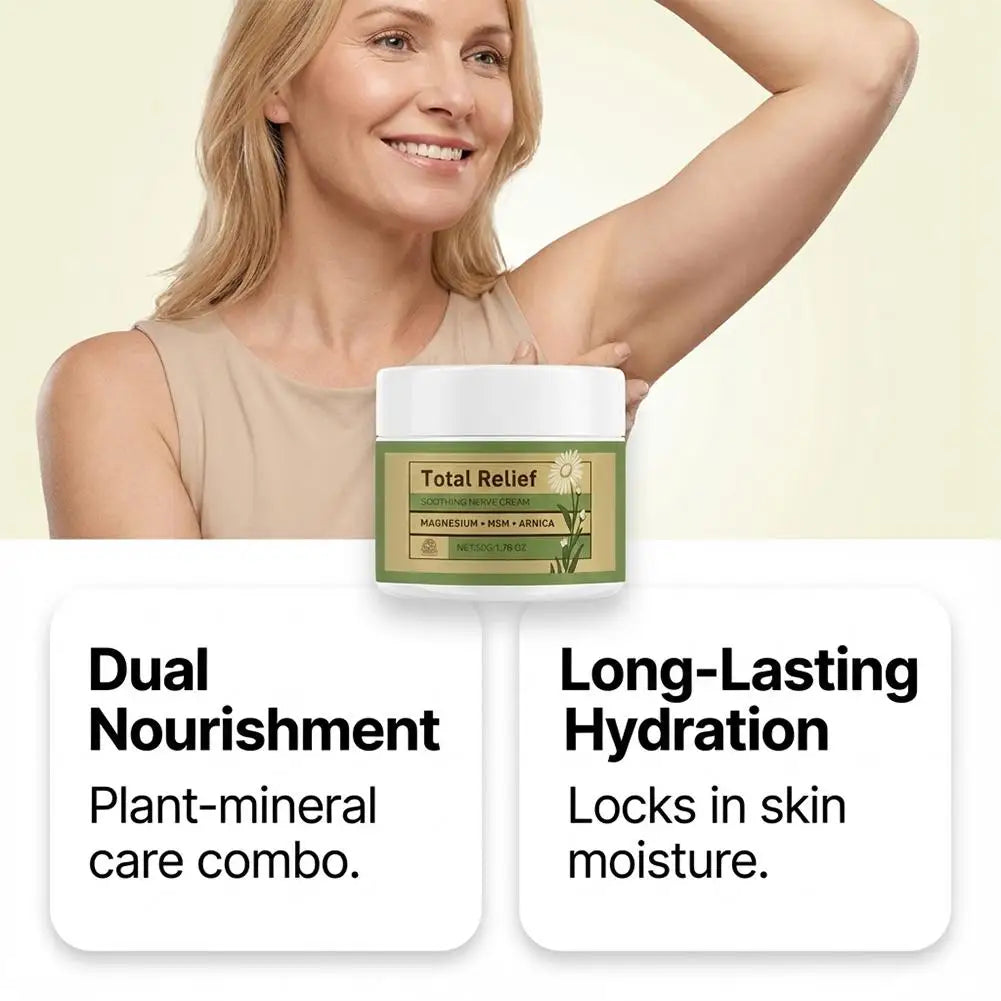 Magnesium Cream with MSM & Arnica, Gentle Plant Extract Body Care Balm, Soothing Massage Cream for Daily Skin Relief