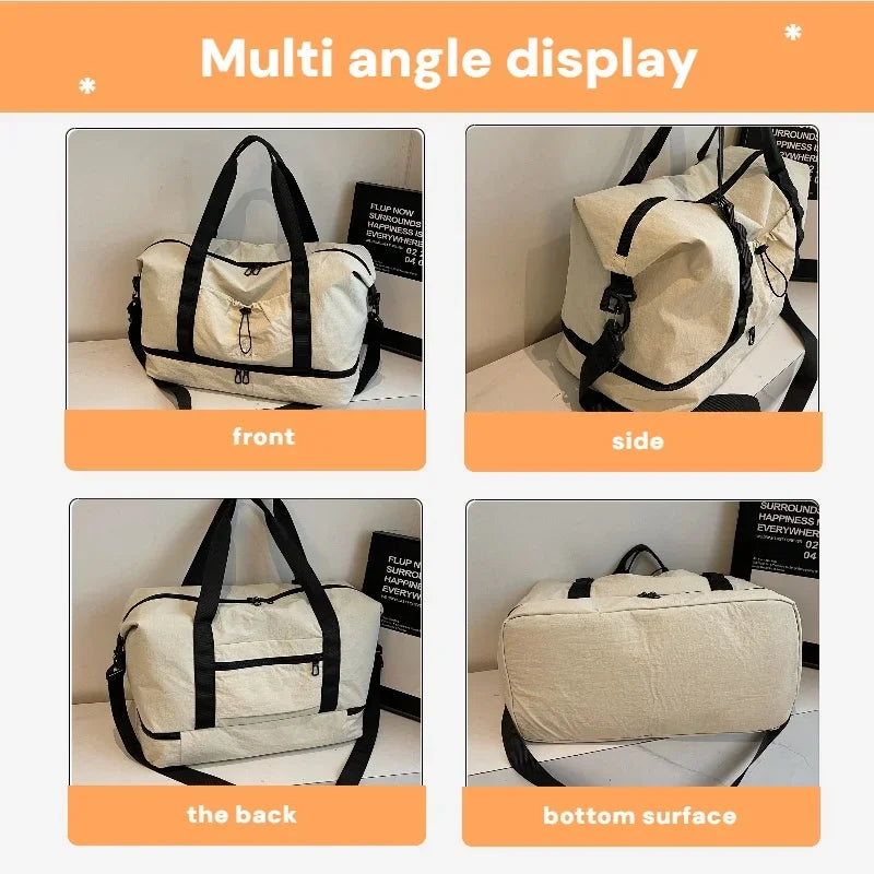 Large Capacity Travel Duffels Bag With Independent Shoe Compartment Travel Totes Suitable For Yoga Gym Storage Weekends Bags