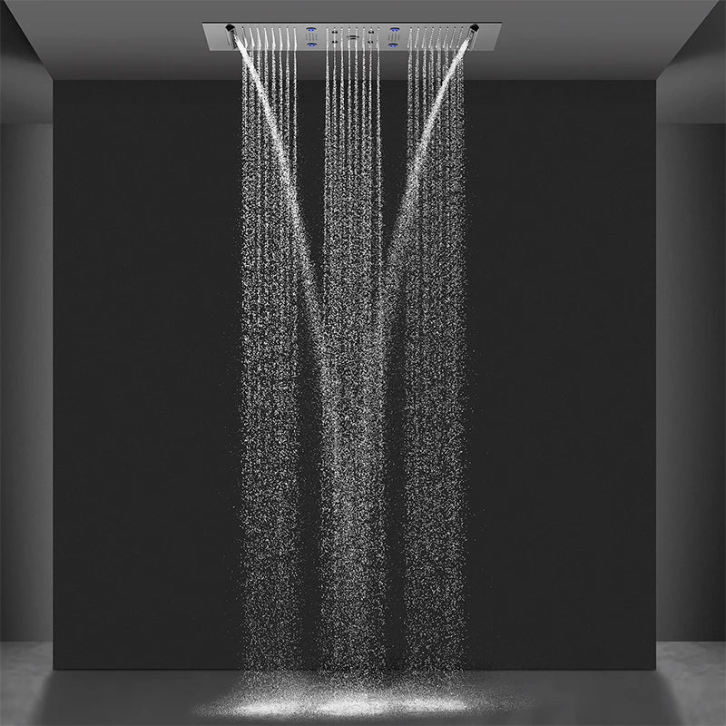 Embedded concealed shower head, wall-mounted, hidden, pre-buried, sky-high, giant overhead shower head with music function