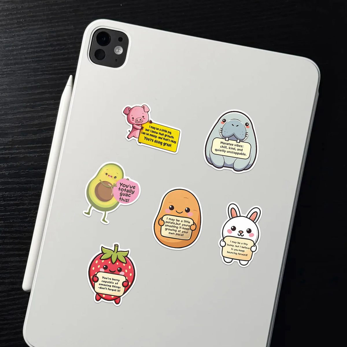 50Pcs Cute Emotional Support Animal Stickers Animal Motivational DIY Stickers Scrapbooking Phone Luggage Waterproof Decals