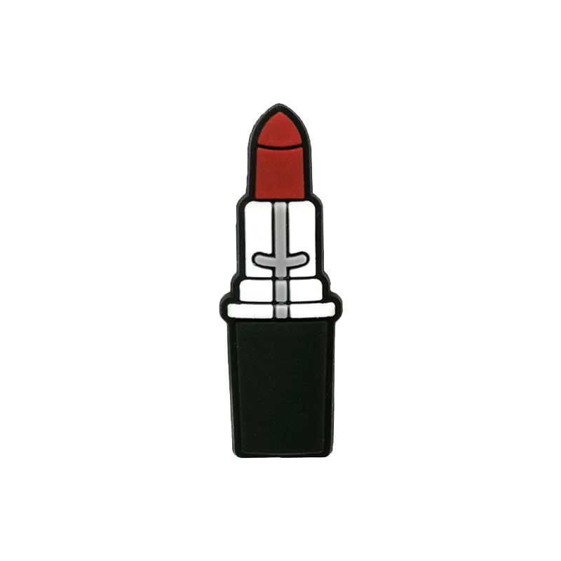 1pcs PVC Make Up Style Shoe Charms Women Girls Sandal Accessories Lipstick Perfume Shoe Decorations Pins for Gifts Clog Buckles