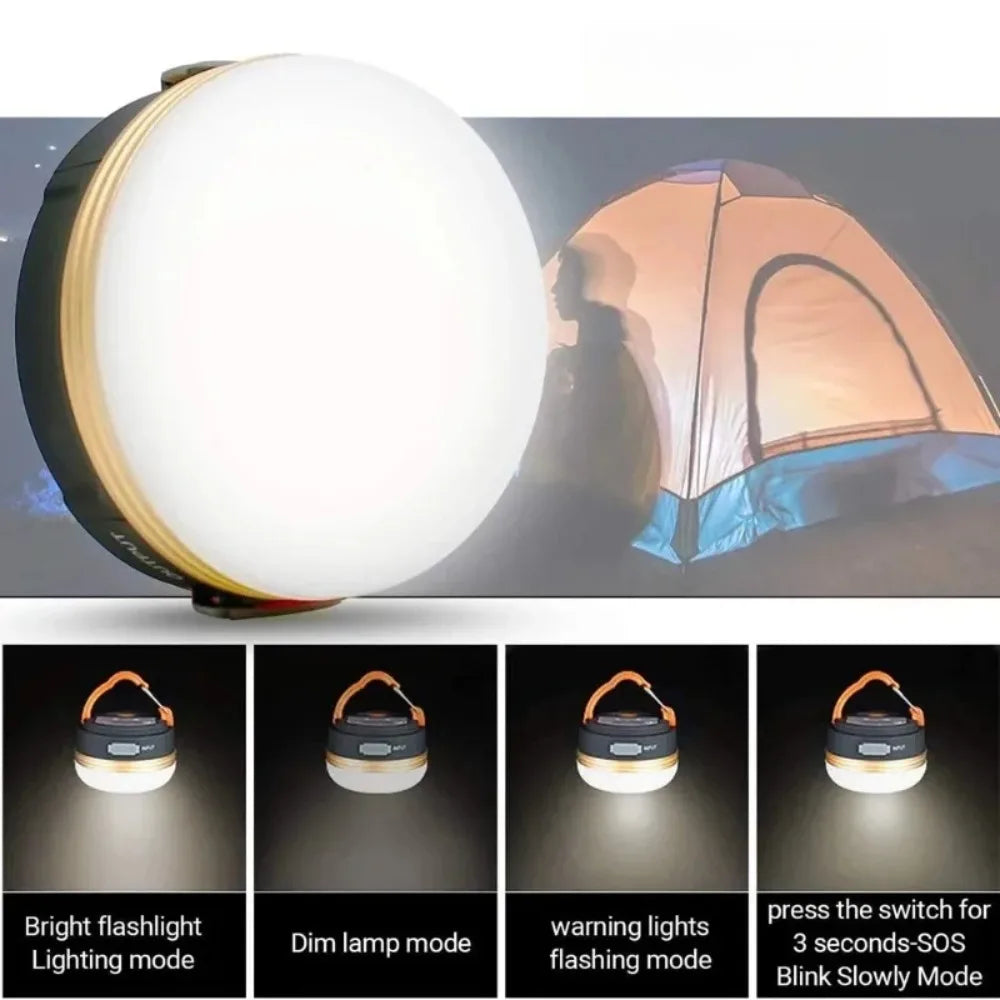 LED Lantern Portable Camping Light 3 Lighting Modes Camplights Hanging Rechargeable Outdoor Tent Home Emergency Lamp with Magnet