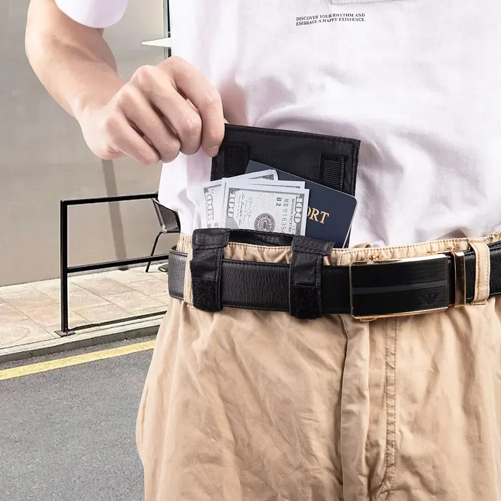 NEW Conceal Anti-Theft Money Belt Bag RFID Blocking Travel Pouch for Women & Men Small Wallet for Credit Card ID Cash Passport