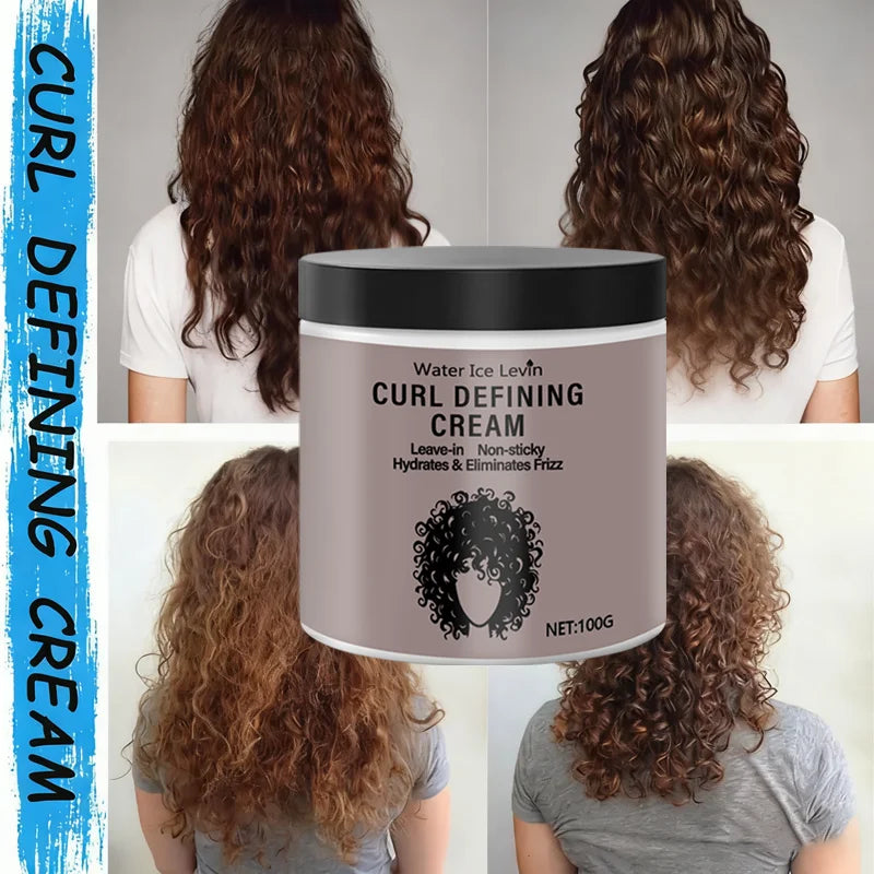 Curl Defining Cream 100g, Leave-in Styling Cream with Coconut Oil, Frizz Control & Shine, Non-Sticky Formula, Fast Delivery