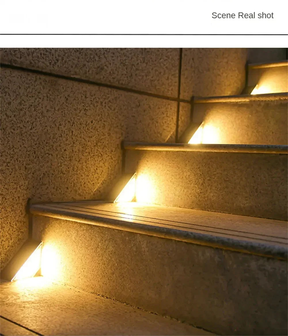 Solar Stair Lights Solar Step Light Outdoor Anti-theft Waterproof IP67 Decor for Garden Stair Deck Front Porch and Patio