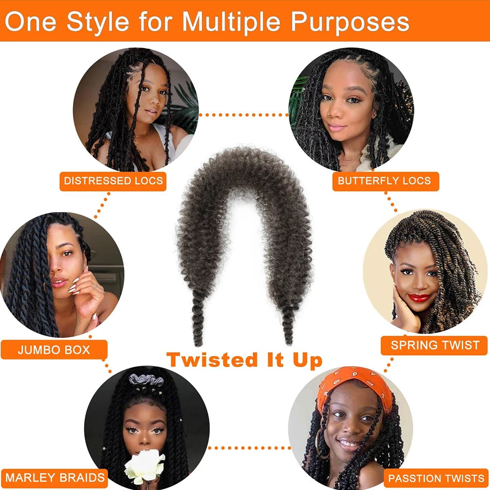 1-8 Packs Afro Twist Hair#4 30 350 12 16 inch Springy Marley Twist Braiding Hair Pre-Separated Kinkys Bulk Hair for Locs Crochet
