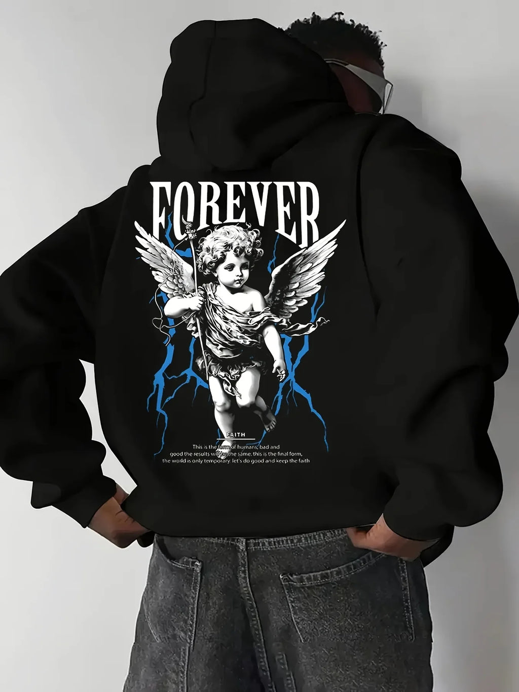 2025 Best-selling Angel Print Men Women Hooded Sweatshirt Autumn Winter Daily Outdoor Vacation Fitness Casual Warm Sportswear
