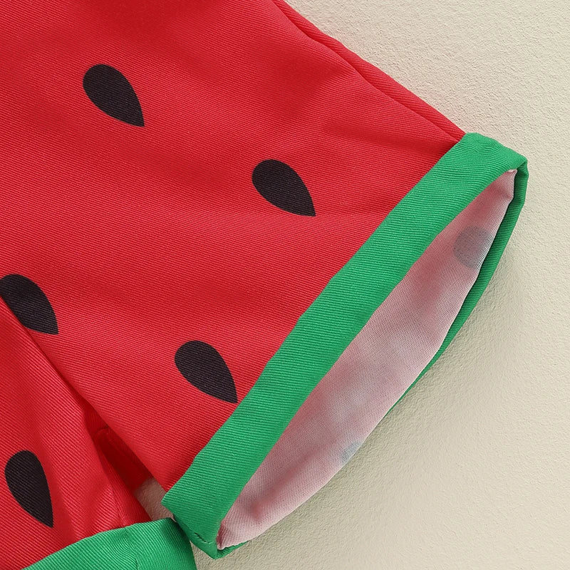 Citgeett Summer Kids Girl Watermelon Overalls Casual Shorts Jumpsuit Pockets Casual Clothes Suit