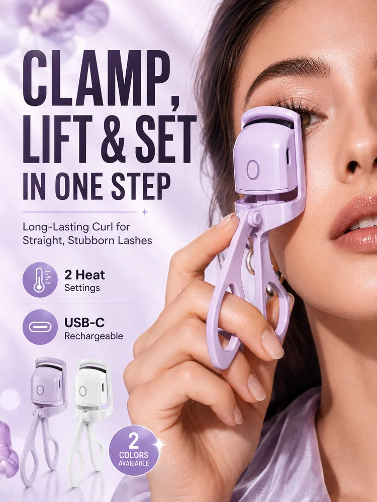 Rechargeable Eyelash Curler For Women Electric Heated Lash Curler Portable Eyelash Styling Makeup Tool