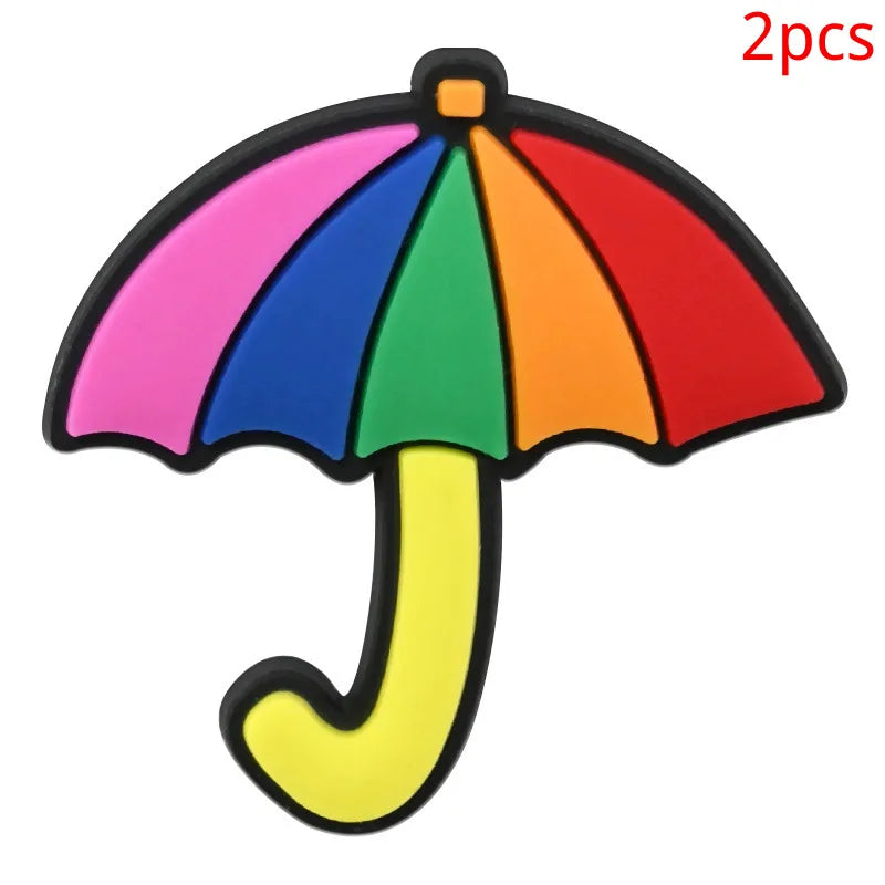 New rainbow shoe charm hole shoe accessories DIY shoe accessories PVC soft rubber shoe buckle jewelry spot wholesale