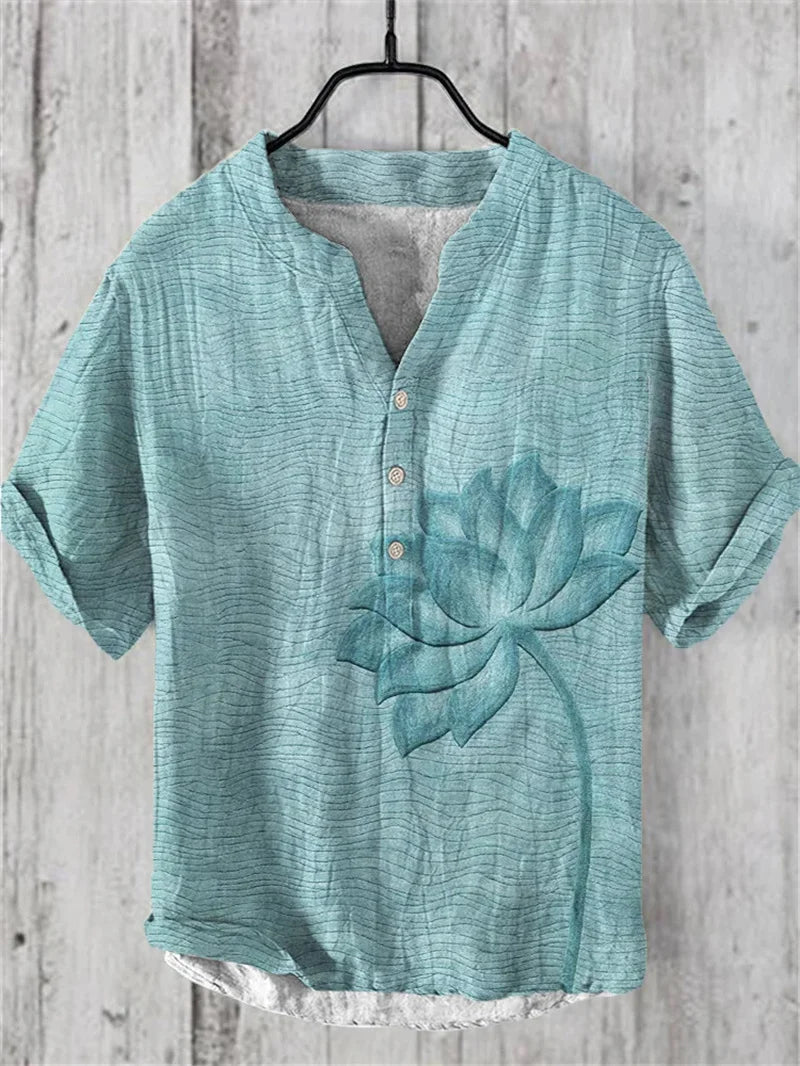 Men's Casual Fashion Hawaiian Retro Short Sleeved Shirt 2025 New Fashion Trend