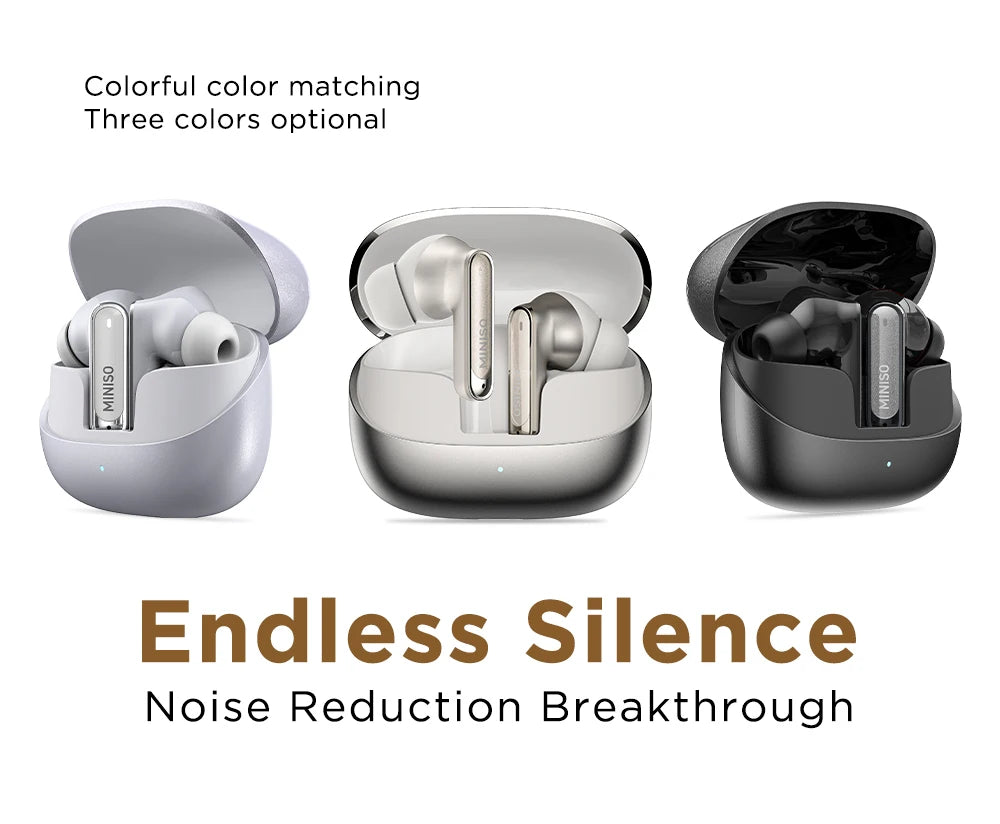 MINISO MS106 Bluetooth Earphone TWS Wireless Headphones Long Battery Life Sports Earphones Noise Reduction Comfortable Earbud