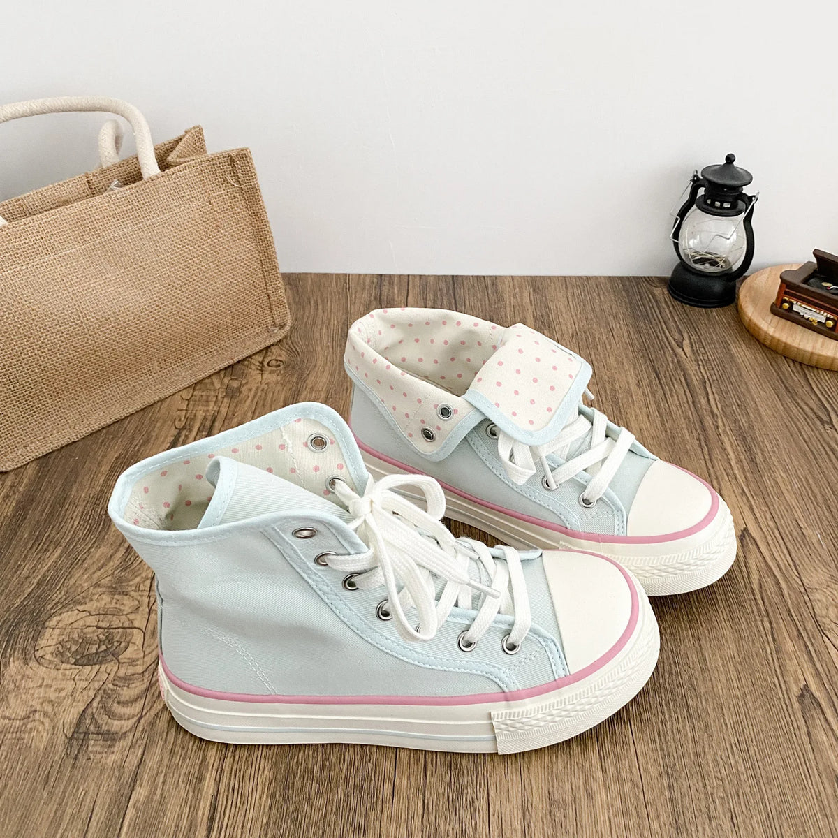 2026 Fresh Women Canvas Shoes High Top Female Flat Canvas Sneakers Lace Up Student Black Sport Shoes Pink Girls Shoe Summer