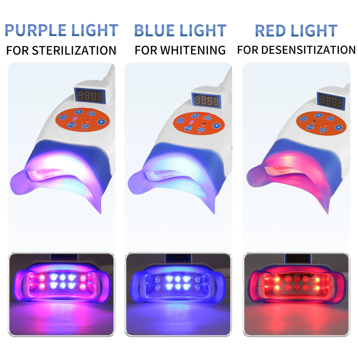 3 Colors Dental Teeth Whitening Lamp Accelerator Portable 8/10 LED Cold Light Teeth Bleaching Machine Teeth Whitening Light