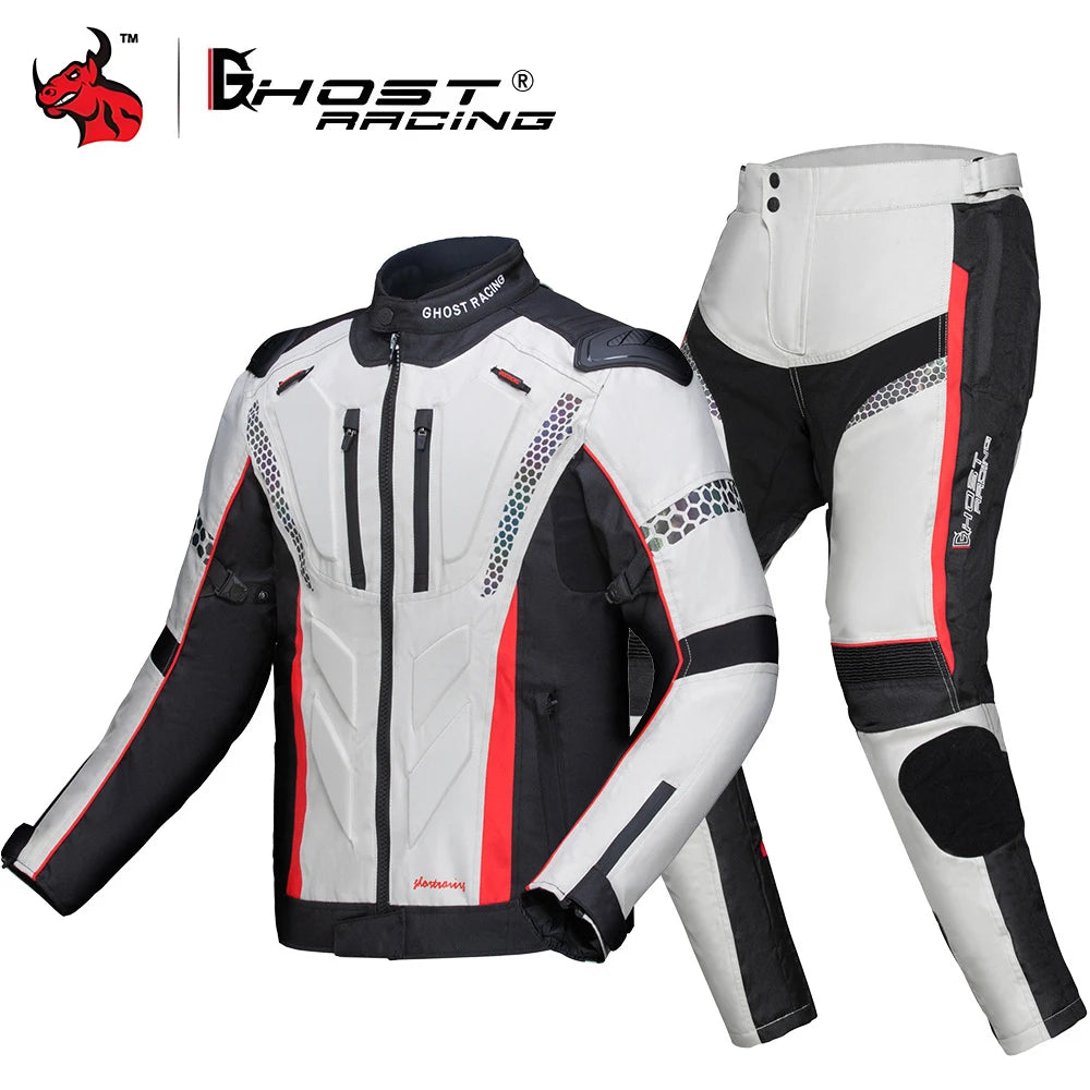 New Motorcycle Jacket Pants Suit Protective Gear Motorbike Riding Jacket Waterproof Windproof Motorcycle Pants Suit