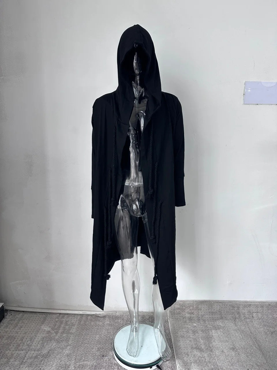 ARENS Men's Tide Spring Autumn Darkwear Warrior Large Size Windbreaker Gothic Style Long Coat Punk Cloak Hooded Wizard