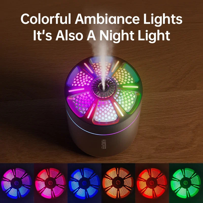 Mini USB Air Humidifier & Aroma Oil Options with LED Light