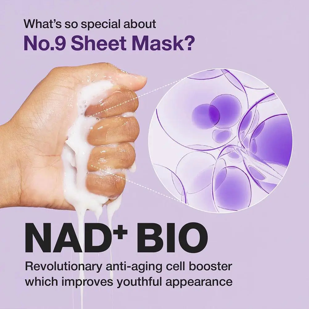 Korean Numbuzin NO.9 NAD+ BIO Skincare Set - Lifting-sil Mask NMN Essence Retinol Eye Cream Lifts Firms Brightens Korean Beauty